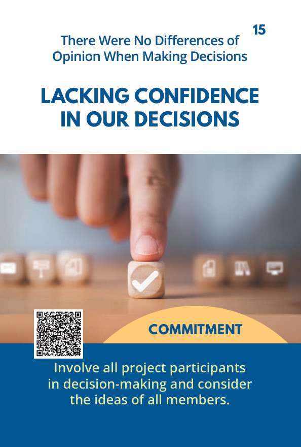 COMMITMENT 15 – Lacking Confidence in Our Decisions