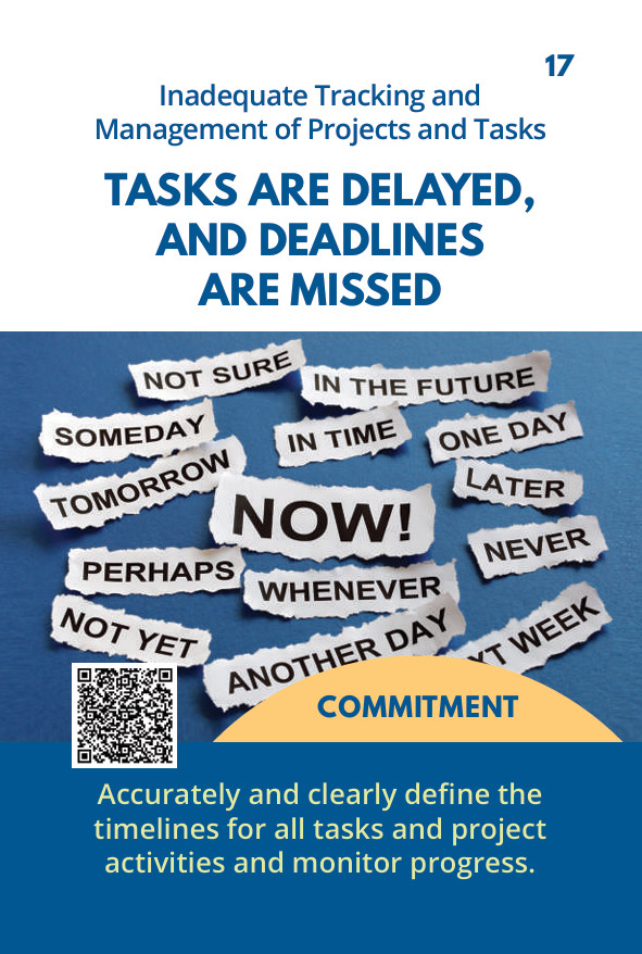 COMMITMENT 17 – Tasks are Delayed and Deadlines are Missed