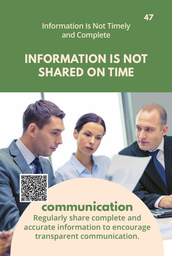 Card 47 – Information Is Not Shared On Time